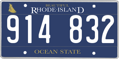 RI license plate 914832