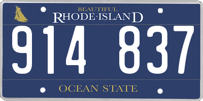 RI license plate 914837
