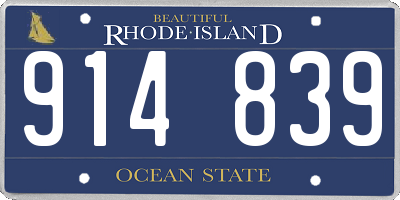 RI license plate 914839