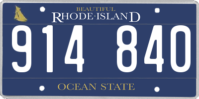 RI license plate 914840