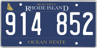 RI license plate 914852