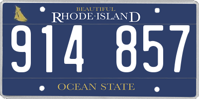 RI license plate 914857