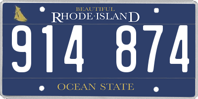 RI license plate 914874