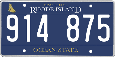 RI license plate 914875