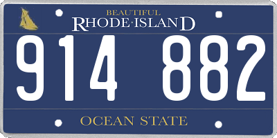 RI license plate 914882