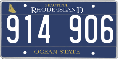 RI license plate 914906