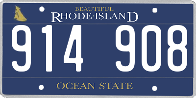 RI license plate 914908