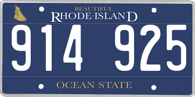 RI license plate 914925