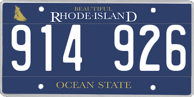 RI license plate 914926