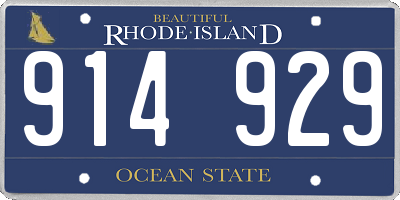 RI license plate 914929