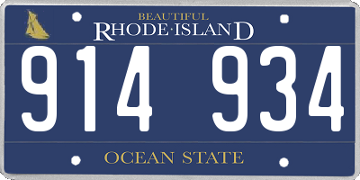 RI license plate 914934