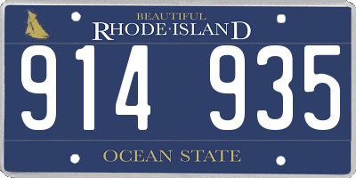 RI license plate 914935