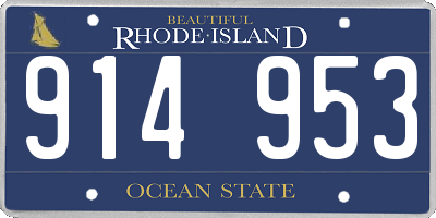 RI license plate 914953
