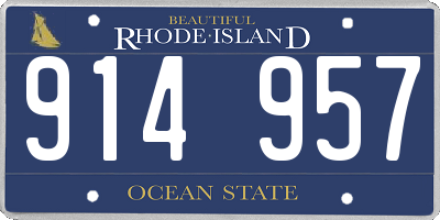 RI license plate 914957