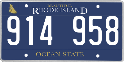 RI license plate 914958