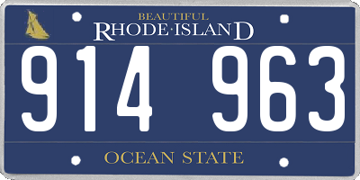 RI license plate 914963