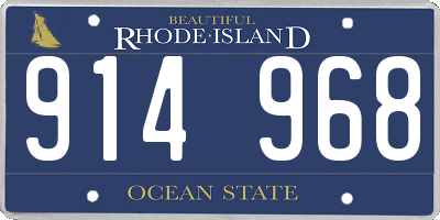 RI license plate 914968