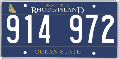 RI license plate 914972