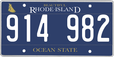 RI license plate 914982