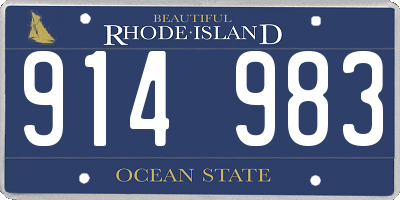 RI license plate 914983