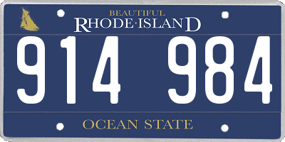 RI license plate 914984