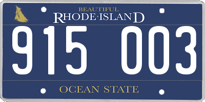 RI license plate 915003