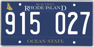RI license plate 915027