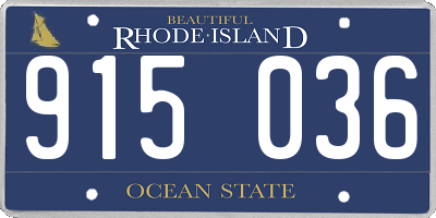 RI license plate 915036