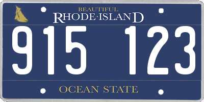 RI license plate 915123