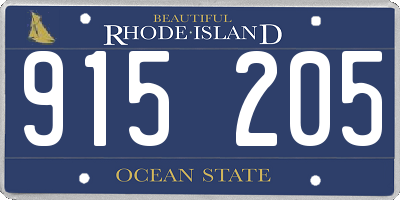 RI license plate 915205