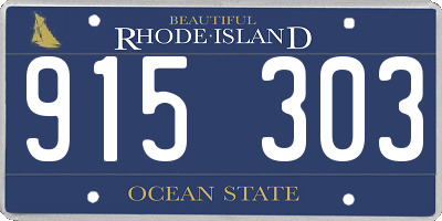RI license plate 915303