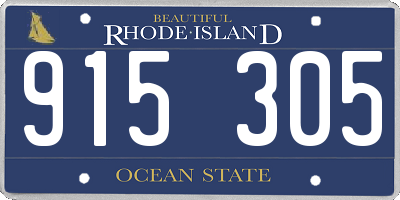 RI license plate 915305