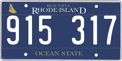 RI license plate 915317