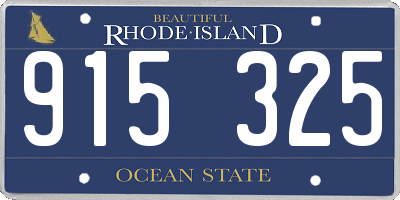 RI license plate 915325
