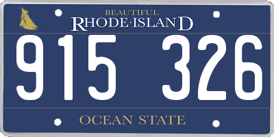 RI license plate 915326
