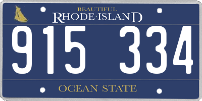 RI license plate 915334