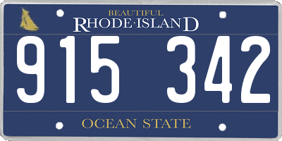 RI license plate 915342