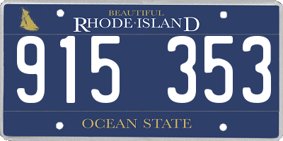 RI license plate 915353