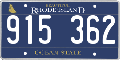 RI license plate 915362