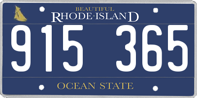 RI license plate 915365