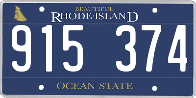 RI license plate 915374
