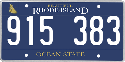 RI license plate 915383