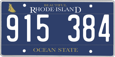 RI license plate 915384