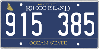 RI license plate 915385