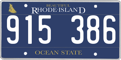 RI license plate 915386