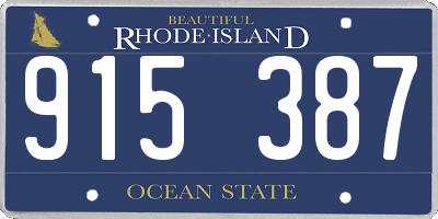 RI license plate 915387