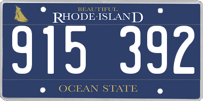 RI license plate 915392