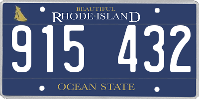 RI license plate 915432