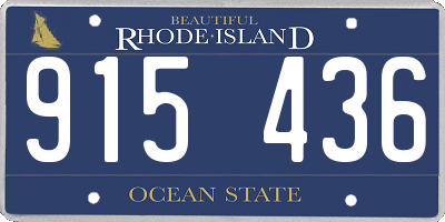 RI license plate 915436