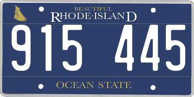 RI license plate 915445